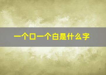 一个口一个白是什么字