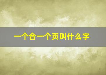 一个合一个页叫什么字