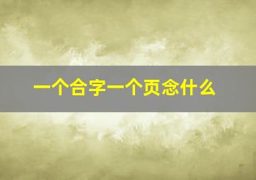 一个合字一个页念什么