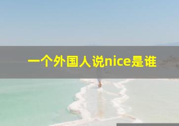 一个外国人说nice是谁