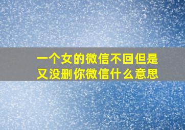 一个女的微信不回但是又没删你微信什么意思