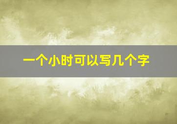 一个小时可以写几个字