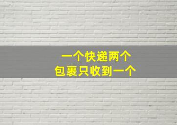 一个快递两个包裹只收到一个