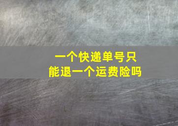 一个快递单号只能退一个运费险吗