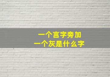 一个言字旁加一个灰是什么字