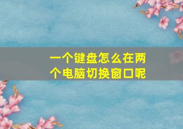 一个键盘怎么在两个电脑切换窗口呢