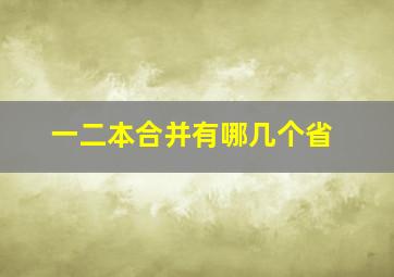 一二本合并有哪几个省