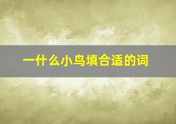 一什么小鸟填合适的词