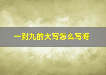 一到九的大写怎么写呀