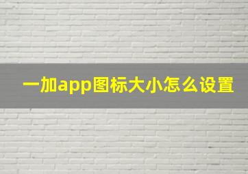 一加app图标大小怎么设置