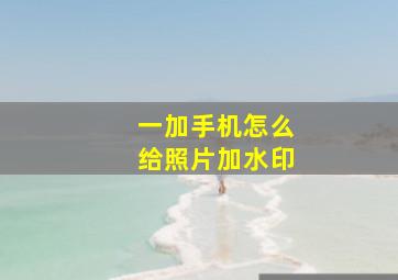 一加手机怎么给照片加水印