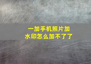 一加手机照片加水印怎么加不了了