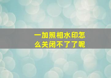 一加照相水印怎么关闭不了了呢