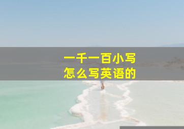 一千一百小写怎么写英语的