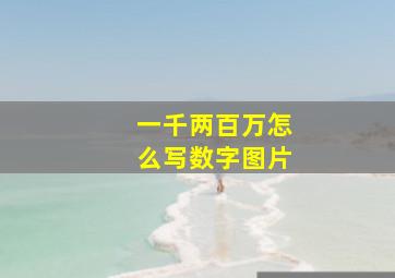 一千两百万怎么写数字图片