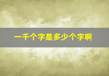 一千个字是多少个字啊