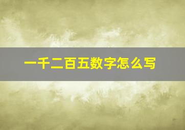 一千二百五数字怎么写