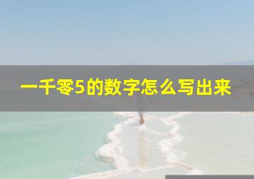 一千零5的数字怎么写出来