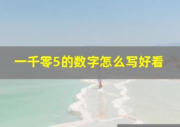 一千零5的数字怎么写好看