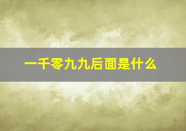 一千零九九后面是什么