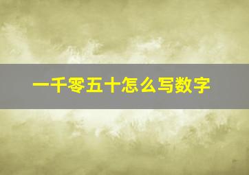 一千零五十怎么写数字