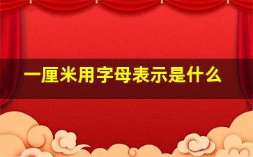 一厘米用字母表示是什么