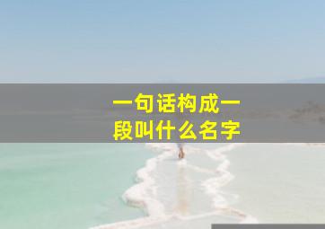 一句话构成一段叫什么名字