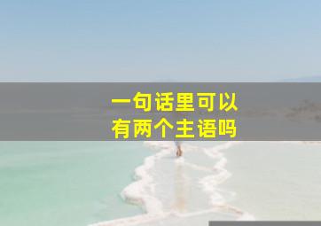 一句话里可以有两个主语吗