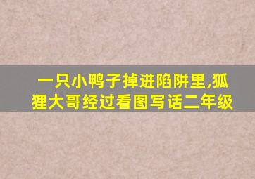 一只小鸭子掉进陷阱里,狐狸大哥经过看图写话二年级