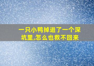 一只小鸭掉进了一个深坑里,怎么也救不回来