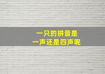 一只的拼音是一声还是四声呢