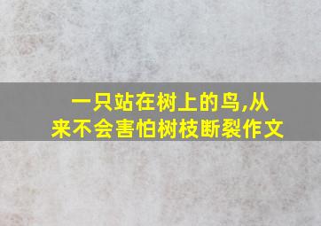 一只站在树上的鸟,从来不会害怕树枝断裂作文