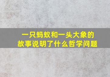 一只蚂蚁和一头大象的故事说明了什么哲学问题