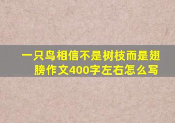 一只鸟相信不是树枝而是翅膀作文400字左右怎么写