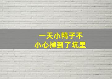 一天小鸭子不小心掉到了坑里