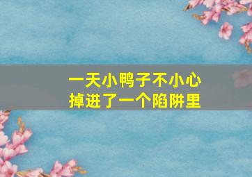 一天小鸭子不小心掉进了一个陷阱里