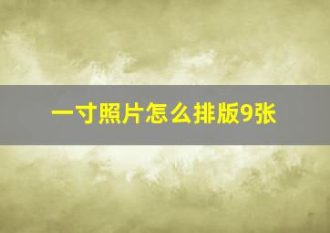 一寸照片怎么排版9张