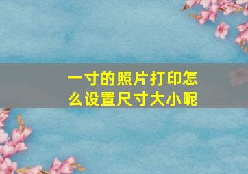 一寸的照片打印怎么设置尺寸大小呢