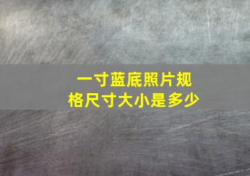 一寸蓝底照片规格尺寸大小是多少