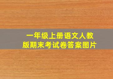 一年级上册语文人教版期末考试卷答案图片