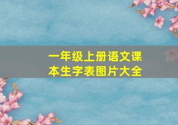 一年级上册语文课本生字表图片大全