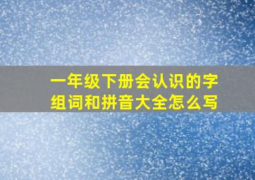 一年级下册会认识的字组词和拼音大全怎么写