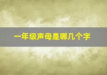 一年级声母是哪几个字