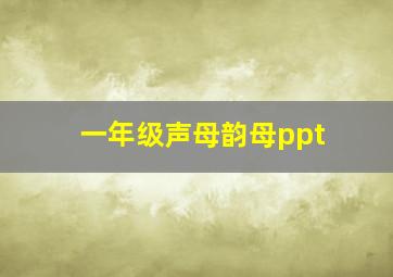 一年级声母韵母ppt