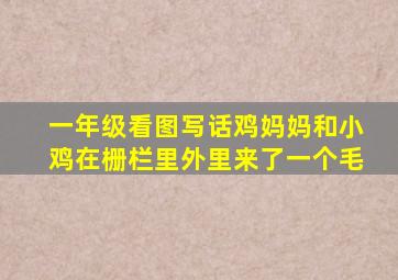 一年级看图写话鸡妈妈和小鸡在栅栏里外里来了一个毛