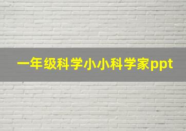 一年级科学小小科学家ppt