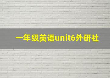 一年级英语unit6外研社