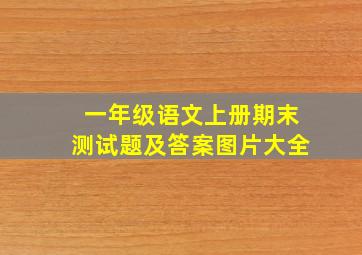 一年级语文上册期末测试题及答案图片大全