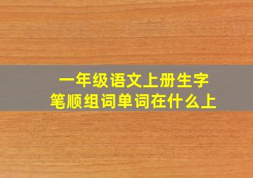 一年级语文上册生字笔顺组词单词在什么上