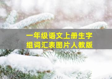 一年级语文上册生字组词汇表图片人教版